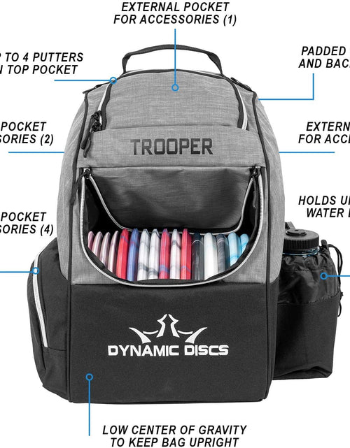 Load image into Gallery viewer, Trooper Disc Golf Backpack | Frisbee Disc Golf Bag with 18+ Disc Capacity | Introductory Disc Golf Backpack | Lightweight and Durable
