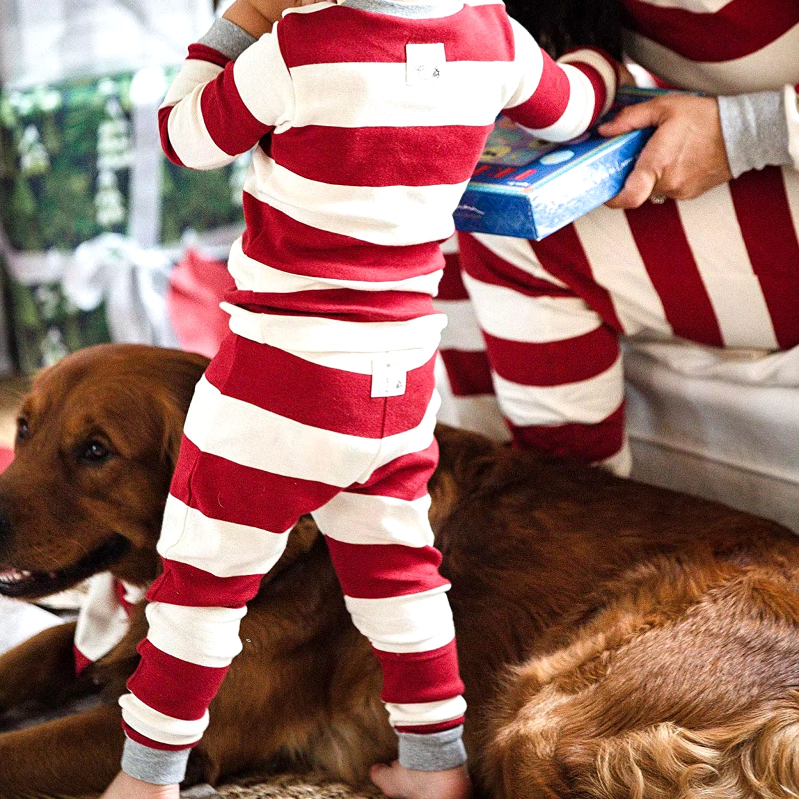 New Christmas Family Pajamas Set Long Sleeve Tops with Pants for Women Men Stripe Design Christmas Sleepwear Set Pyjama Femme