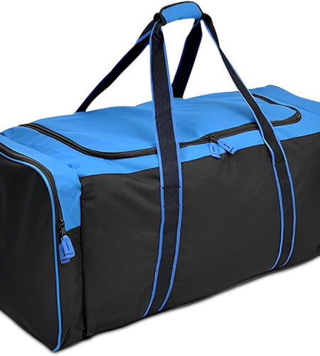 Heavy Duty Multi Pocket Large Sports Gym Equipment 3-Pocket Travel Duffel Bag (36 Inch, Blue)