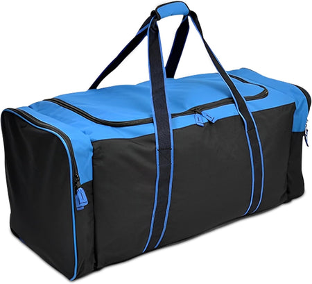 Heavy Duty Multi Pocket Large Sports Gym Equipment 3-Pocket Travel Duffel Bag (36 Inch, Blue)
