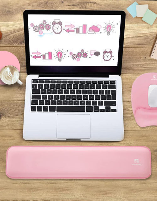 Load image into Gallery viewer, Memory Foam Set Keyboard Wrist Rest Pad &amp; Mouse Wrist Rest Support,Ergonomic Design for Office,Home Office,Laptop,Desktop Computer,Gaming Keyboard - Pink
