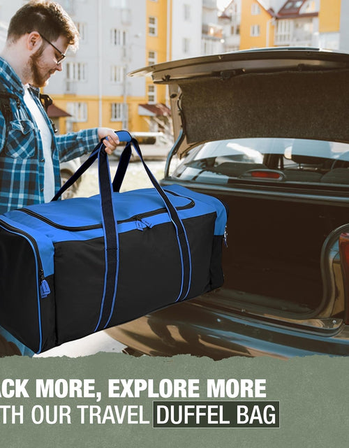 Load image into Gallery viewer, Heavy Duty Multi Pocket Large Sports Gym Equipment 3-Pocket Travel Duffel Bag (36 Inch, Blue)
