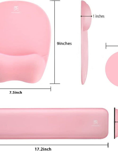 Load image into Gallery viewer, Memory Foam Set Keyboard Wrist Rest Pad &amp; Mouse Wrist Rest Support,Ergonomic Design for Office,Home Office,Laptop,Desktop Computer,Gaming Keyboard - Pink
