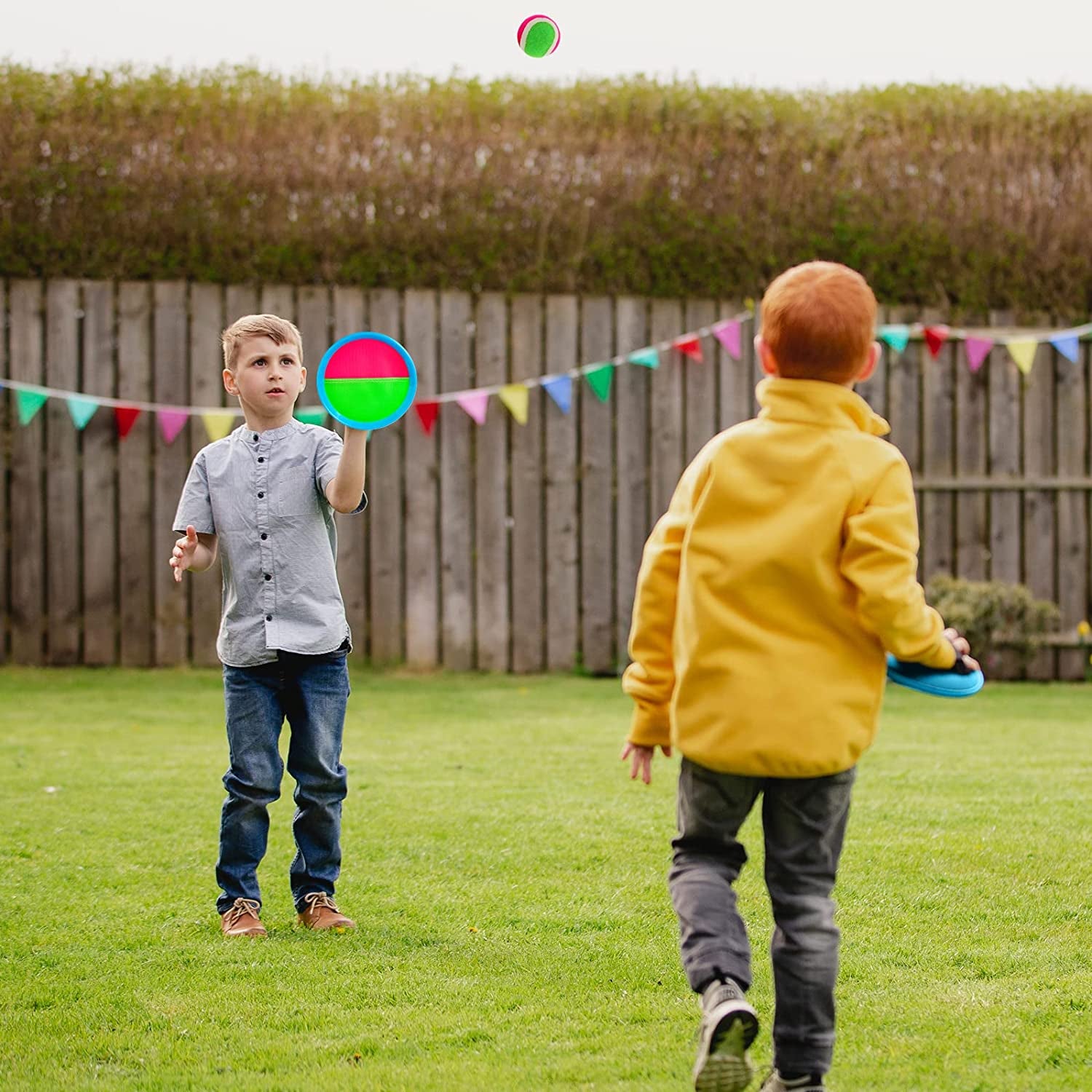 Toss and Catch Game Outdoor Toys for Kids Yard Beach Camping Toys Boys Ages 3 4 5 6 7 8 9 10 Year Olds Gifts (2 Paddles 2 Balls)