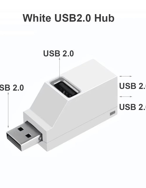 Load image into Gallery viewer, USB 3.0 HUB Adapter Extender Mini Splitter Box 1 to 3 Ports High Speed USB 2.0 for PC Laptop U Disk Card Reader
