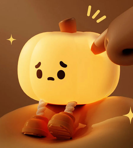 Halloween Pumpkin Night Lights Cute Soft Silicone Safe Lamp Decorations Timing Dimmable Bedside Decor Kids Baby Halloween Gifts