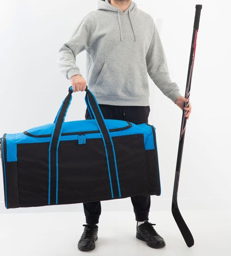 Heavy Duty Multi Pocket Large Sports Gym Equipment 3-Pocket Travel Duffel Bag (36 Inch, Blue)