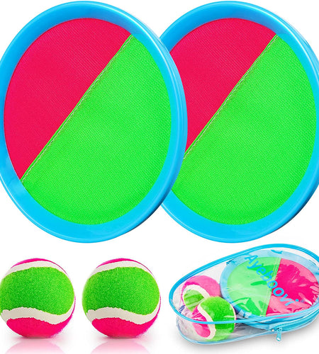 Toss and Catch Game Outdoor Toys for Kids Yard Beach Camping Toys Boys Ages 3 4 5 6 7 8 9 10 Year Olds Gifts (2 Paddles 2 Balls)